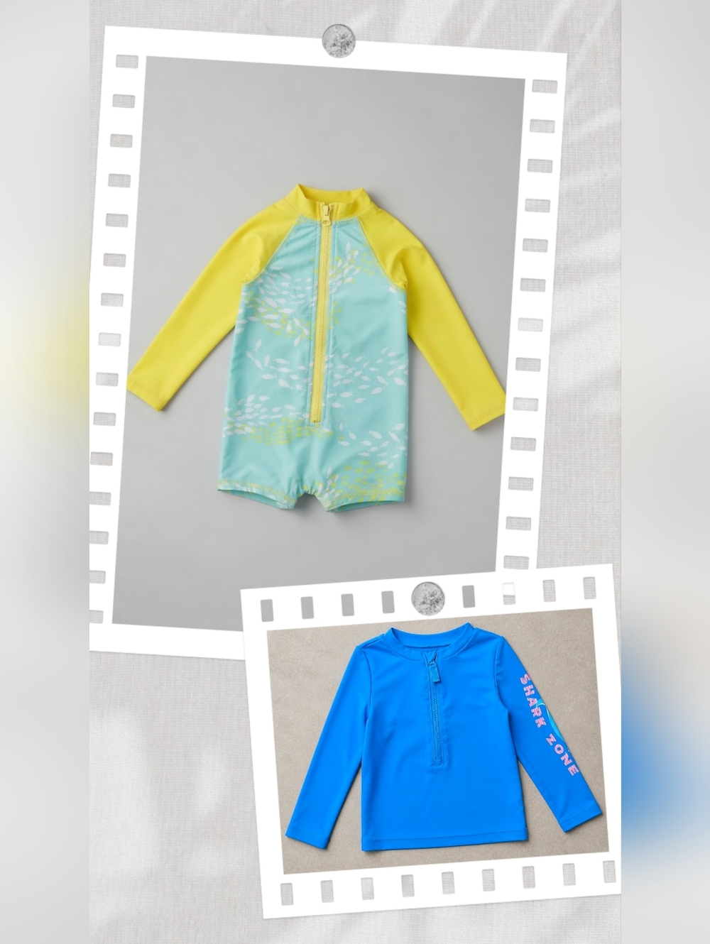 Bundle Of 2 - Rash Guard Swimsuit & Rash Guard Swim Top for Baby